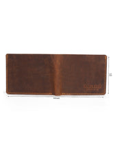 Load image into Gallery viewer, Leather Men&#39;s Solid Brown Two Fold Wallet
