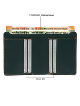 Load image into Gallery viewer, Men Green Two Fold Leather Wallet
