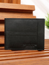 Load image into Gallery viewer, Men’s Dual-Texture Paneling Bifold Leather Wallet
