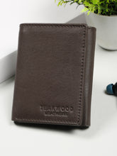Load image into Gallery viewer, Men’s Brown Leather Tri-Fold Wallet
