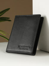 Load image into Gallery viewer, Leather Men Black Bi-fold wallet
