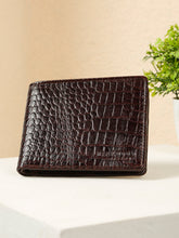 Load image into Gallery viewer, Men's Croco Texture Leather Bi-Fold Wallet
