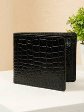 Load image into Gallery viewer, Men's Croco Texture Leather Bi-Fold Wallet
