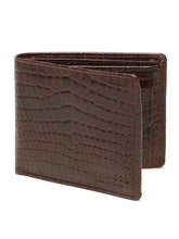 Load image into Gallery viewer, Men's Croco Texture Leather Bi-Fold Wallet
