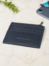 Load image into Gallery viewer, Men's Black Slim Leather Card Holder with Zipper Pocket

