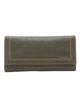 Load image into Gallery viewer, Women Dark Green Leather Two Fold Wallet
