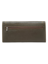 Load image into Gallery viewer, Women Dark Green Leather Two Fold Wallet
