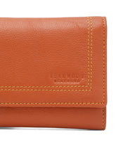 Load image into Gallery viewer, Women Orange Leather Two Fold Wallet
