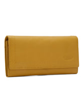 Load image into Gallery viewer, Women Yellow Leather Two Fold Wallet
