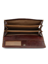 Load image into Gallery viewer, Women Brown Leather Two Fold Wallet
