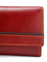 Load image into Gallery viewer, Women Red Leather Two Fold Wallet
