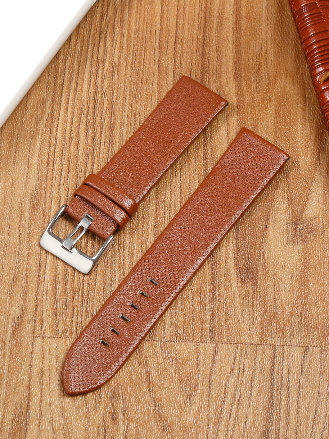 Teakwood Tan texture leather casual 22 MM watch strap