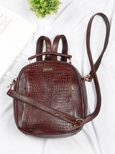 Load image into Gallery viewer, Teakwood Leathers Solid Textured Backpack cum Side Bag (2 in 1)
