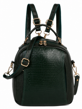 Load image into Gallery viewer, Teakwood Leathers Solid Textured Backpack cum Side Bag (2 in 1)
