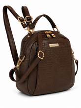 Load image into Gallery viewer, Teakwood Leathers Solid Textured Backpack cum Side Bag (2 in 1)
