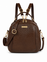 Load image into Gallery viewer, Teakwood Leathers Solid Textured Backpack cum Side Bag (2 in 1)
