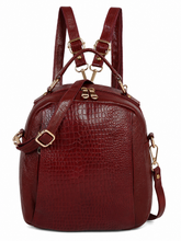 Load image into Gallery viewer, Teakwood Leathers Solid Textured Backpack cum Side Bag (2 in 1)
