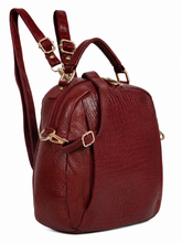 Load image into Gallery viewer, Teakwood Leathers Solid Textured Backpack cum Side Bag (2 in 1)
