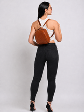 Load image into Gallery viewer, Teakwood Leathers Solid Textured Backpack cum Side Bag (2 in 1)

