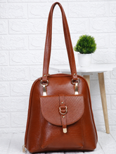 Load image into Gallery viewer, Teakwood Leathers Solid Textured Backpack
