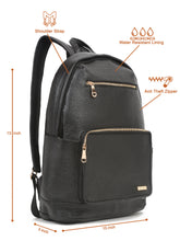 Load image into Gallery viewer, Women&#39;s BLACK textured Leather backpack
