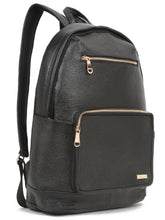 Load image into Gallery viewer, Women&#39;s BLACK textured Leather backpack
