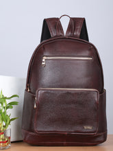 Load image into Gallery viewer, Women&#39;s BROWN textured Leather backpack
