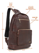 Load image into Gallery viewer, Women&#39;s BROWN textured Leather backpack

