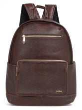 Load image into Gallery viewer, Women&#39;s BROWN textured Leather backpack
