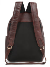 Load image into Gallery viewer, Women&#39;s BROWN textured Leather backpack
