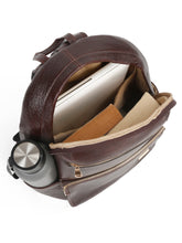 Load image into Gallery viewer, Women&#39;s BROWN textured Leather backpack
