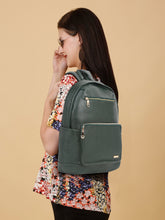 Load image into Gallery viewer, Women&#39;s GREEN textured Leather backpack
