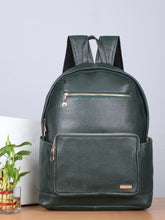 Load image into Gallery viewer, Women&#39;s GREEN textured Leather backpack
