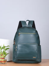 Load image into Gallery viewer, Women&#39;s GREEN solid Leather backpack
