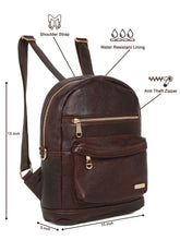 Load image into Gallery viewer, Women Brown Texture Leather Backpack
