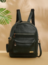 Load image into Gallery viewer, Women Green Texture Leather Backpack
