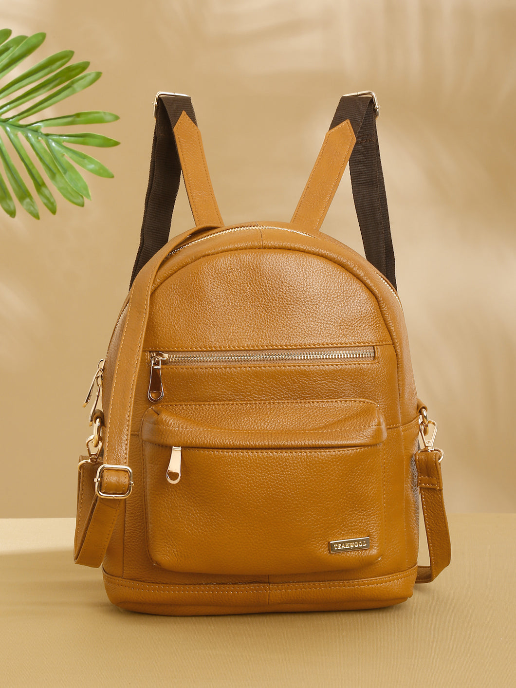 Women Mango Texture Leather Backpack