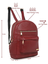 Load image into Gallery viewer, Women Red Texture Leather Backpack
