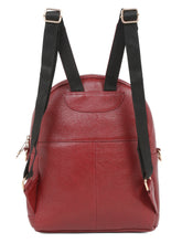 Load image into Gallery viewer, Women Red Texture Leather Backpack
