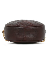 Load image into Gallery viewer, Women Round Brown Quilted Leather Sling Bag
