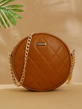 Load image into Gallery viewer, Women Round Mango Quilted Leather Sling Bag
