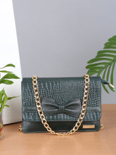 Load image into Gallery viewer, Women&#39;s textured Leather Sling Bag With Bow
