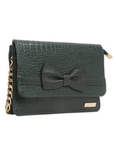 Load image into Gallery viewer, Women&#39;s textured Leather Sling Bag With Bow
