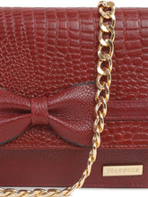 Load image into Gallery viewer, Women&#39;s textured Leather Sling Bag With Bow
