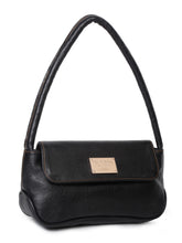 Load image into Gallery viewer, Black Leather Structured Shoulder Bag
