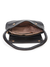 Load image into Gallery viewer, Black Leather Structured Shoulder Bag
