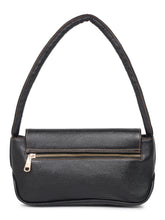 Load image into Gallery viewer, Black Leather Structured Shoulder Bag
