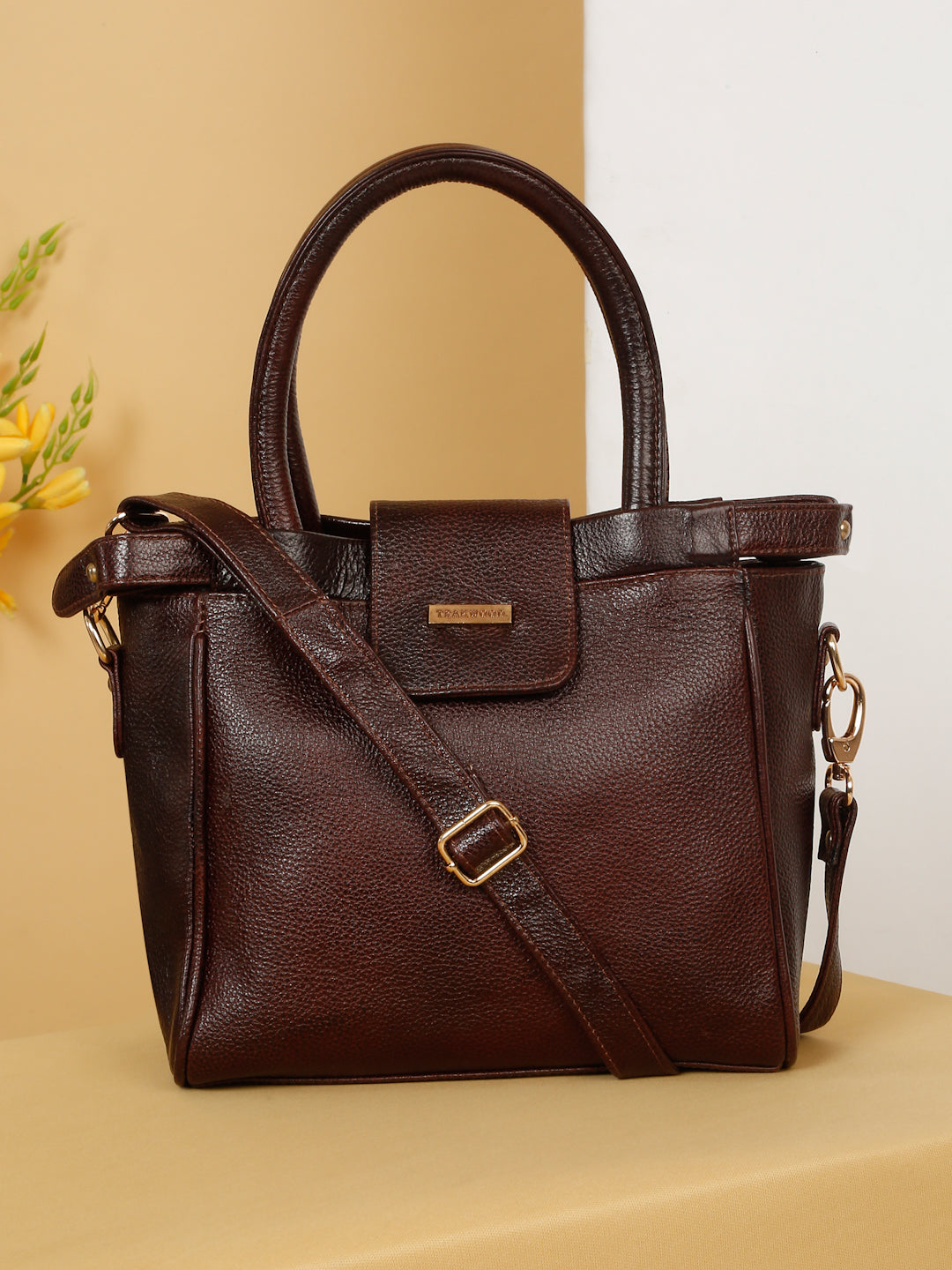 Apkamart Brown Leather Women's Handbags Small Brown Leather