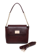 Load image into Gallery viewer, Teakwood Women Maroon Solid Leather Hand Bag with Detatchable Silng Strap

