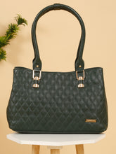 Load image into Gallery viewer, Women Quilted Green Leather Handbags
